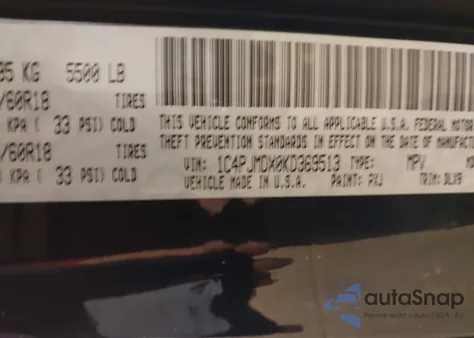 2019 Jeep Cherokee Limited 4X4 z USA, uszkodzony, nr VIN 1C4PJMDX0KD369513